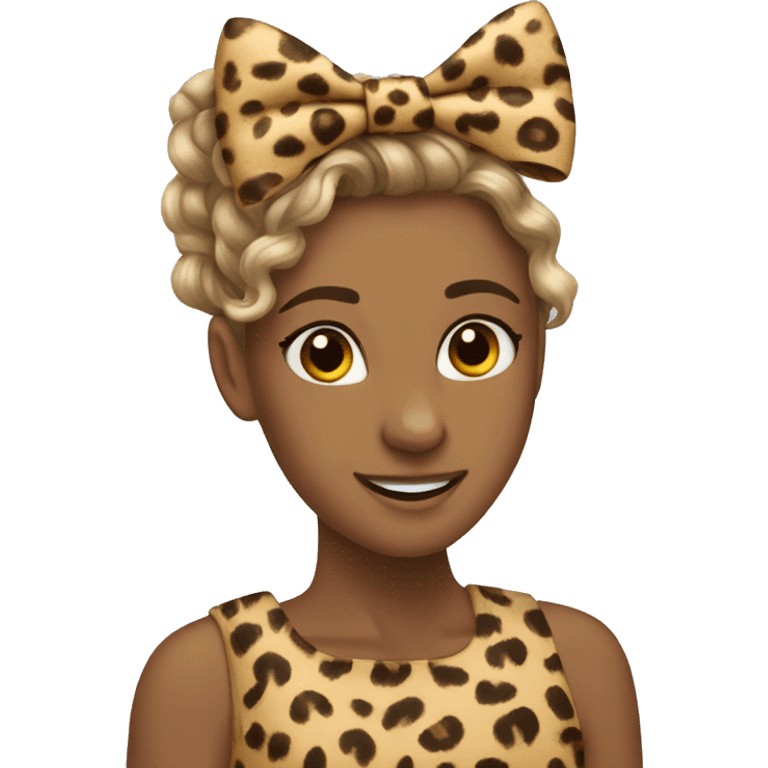 Cheetah print hair hair with ribbon falling  emoji