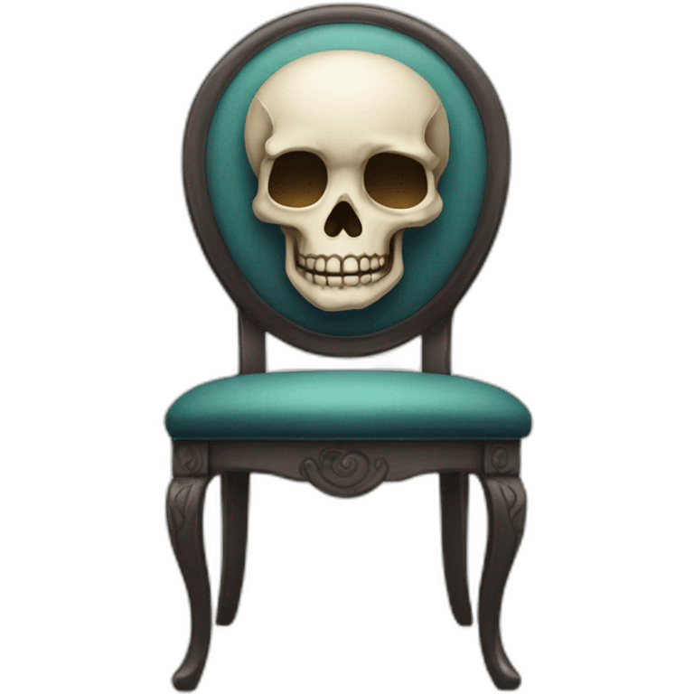 lovely skull face on a chair emoji