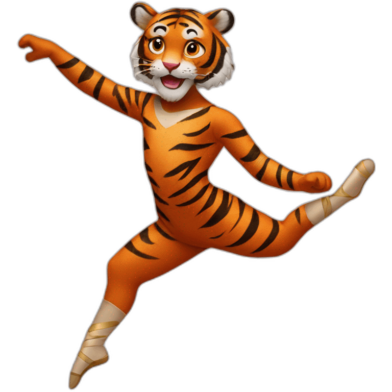 Tiger as ballet dancer emoji