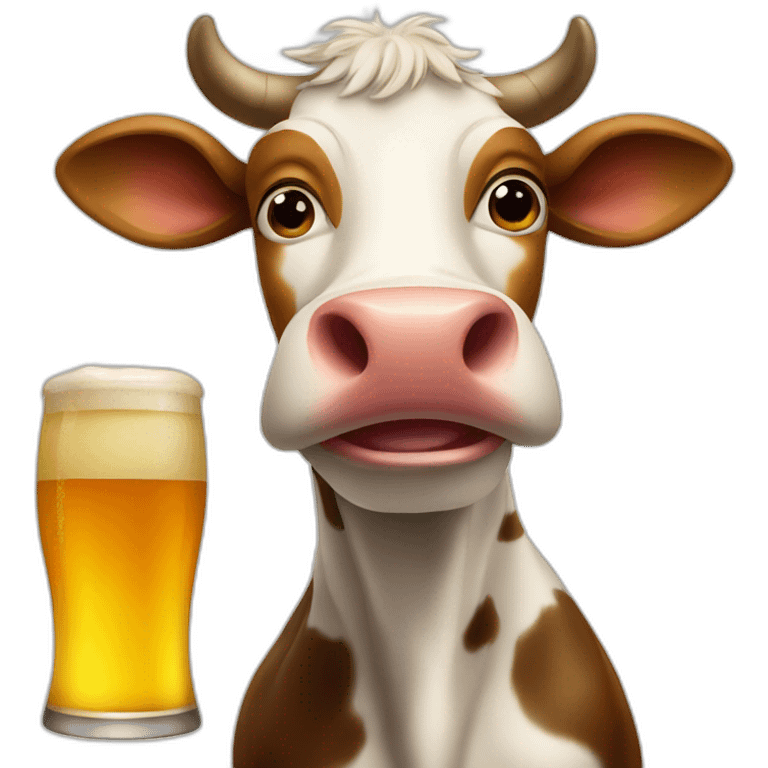 Cow drink beer  emoji