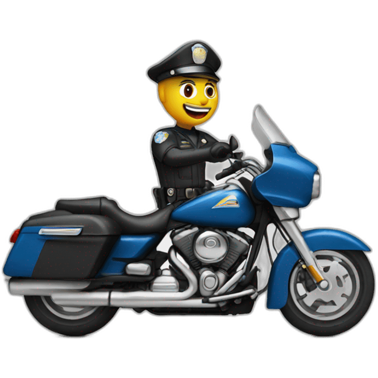 Funny motorcycle Cop emoji