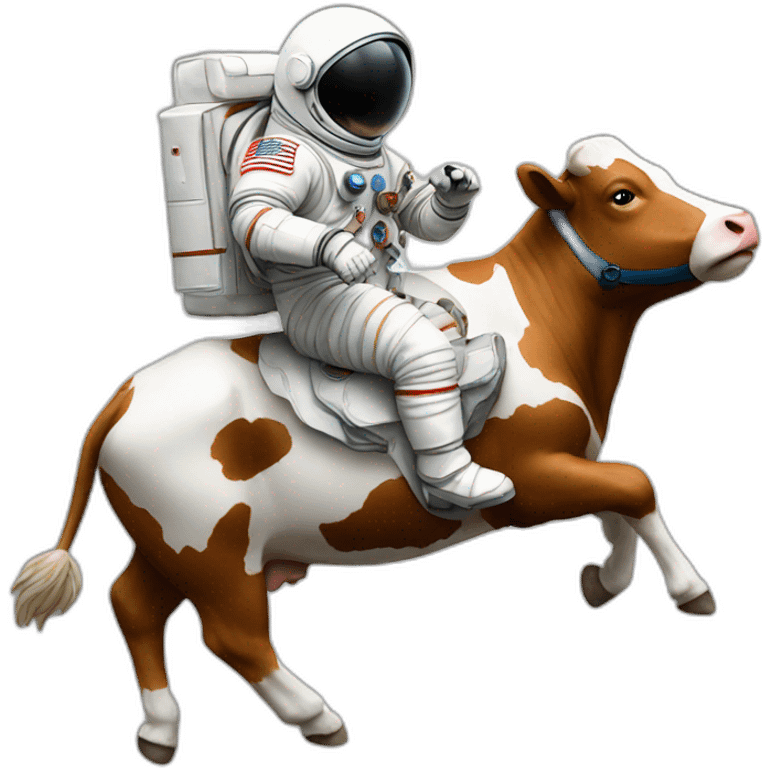 astronaut riding on cow emoji