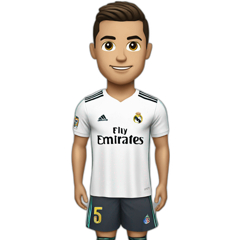 Cristiano ronaldo with réal Madrid shirt white emoji