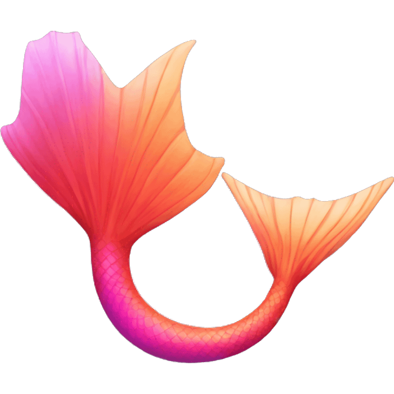 mermaid tail orange to red to pink emoji