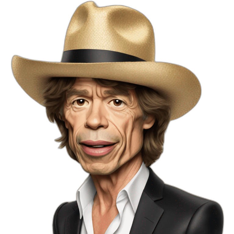 mick jagger con sombrero emoji