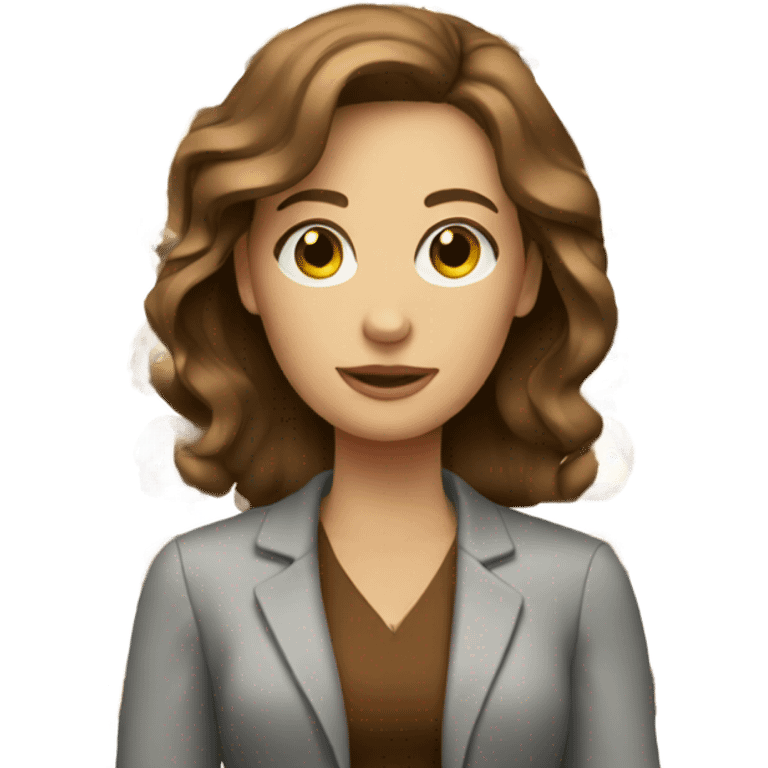 young white woman psychologist with brown hair emoji