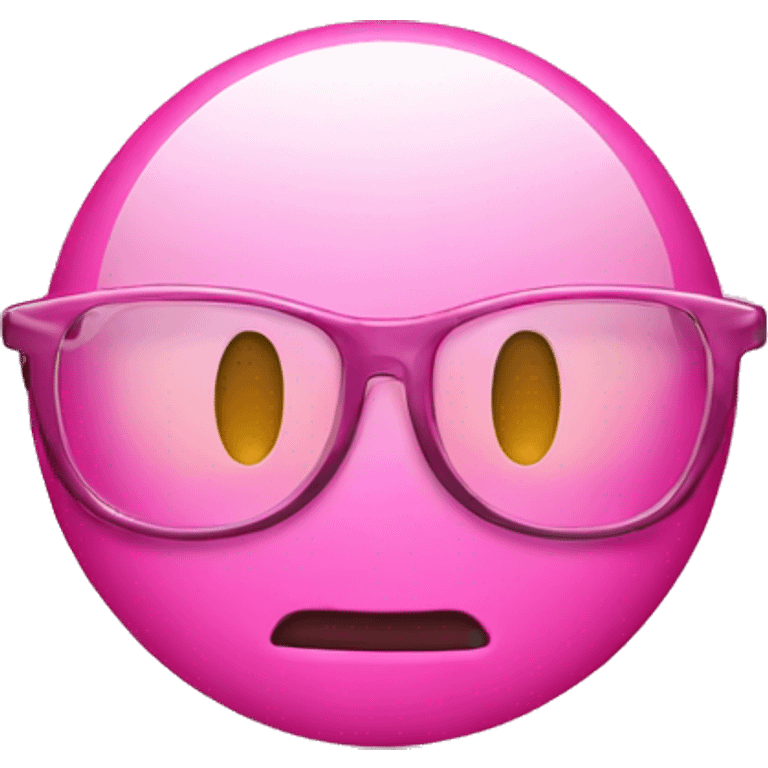 Pink round emoji smiley with glasses and bow on top  emoji