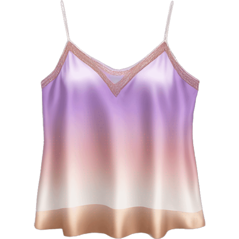 Realistic Isolated purple to rose gold ombre silk camisole.  emoji