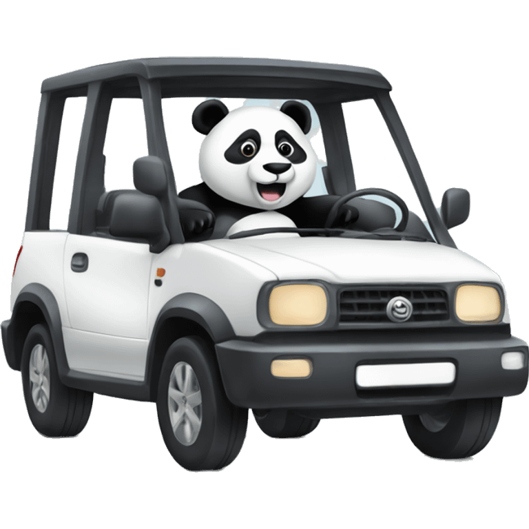 Panda driving car emoji