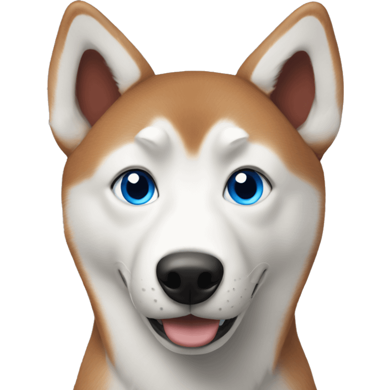 Red husky with Blue eyes emoji