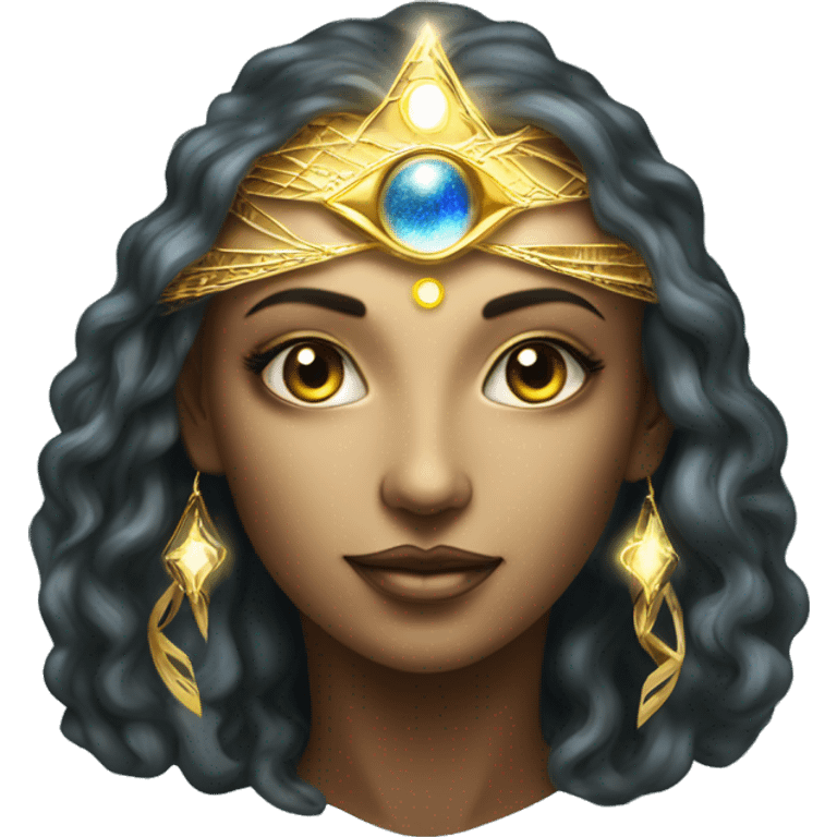 Pleiadian radiant diva woman female golden third eye emoji