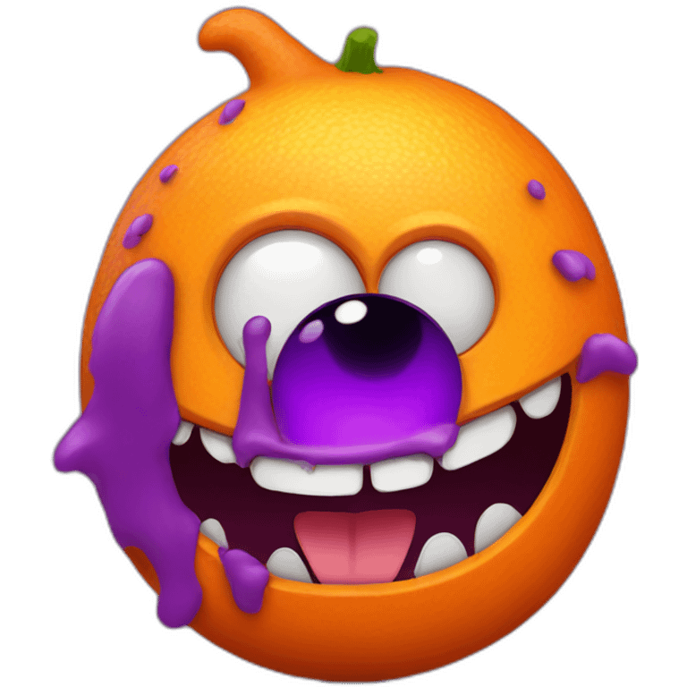 round orange monster with one purple eye emoji