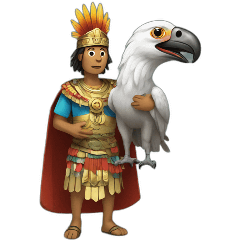 Inka emperor holding a Andean condor emoji