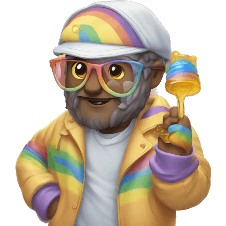 Rainbow honey emoji