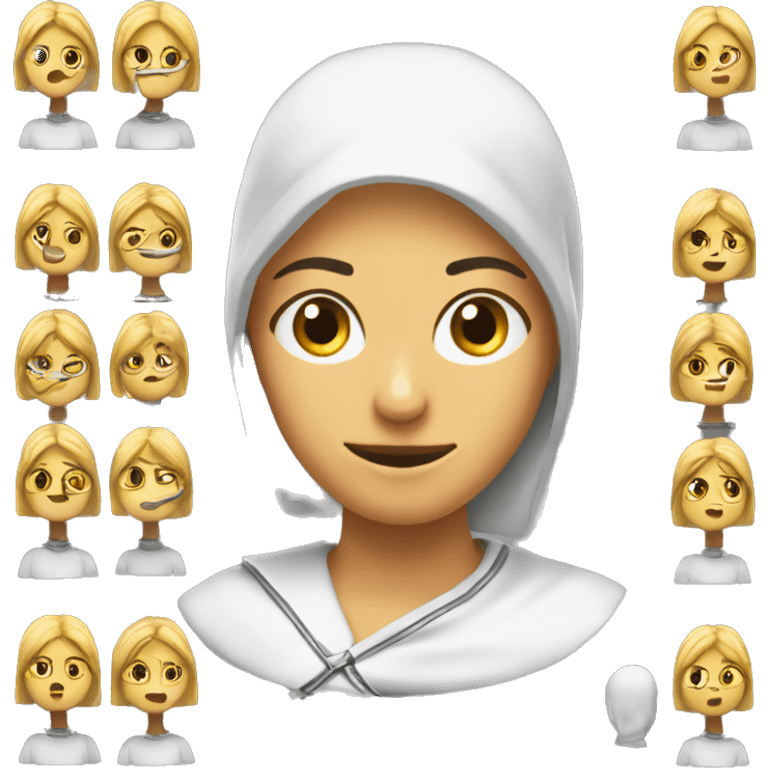 facelessWoman head with 3 zips on it emoji