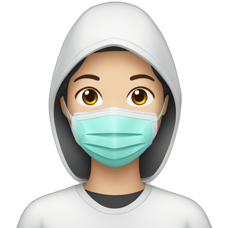 Asian woman wearing N95 Respirator emoji