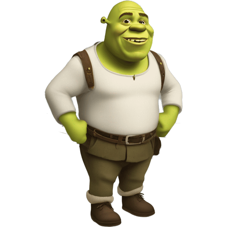 Shrek boarding a cruise ship emoji