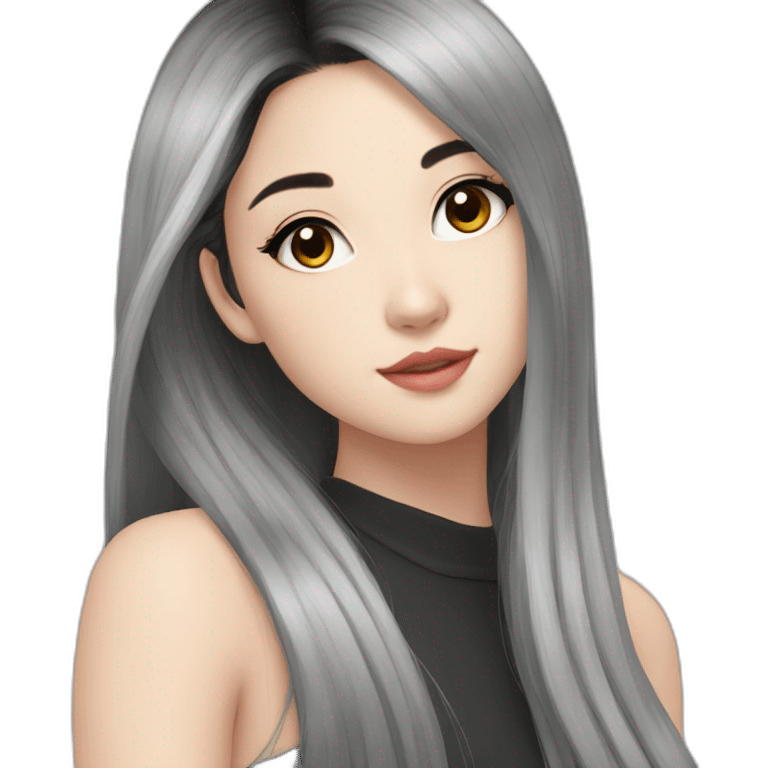 Beautiful girl,Black hair,long hair,Black eyes,Chinese emoji