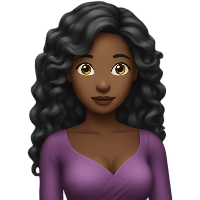 Black women with long hair princess emoji