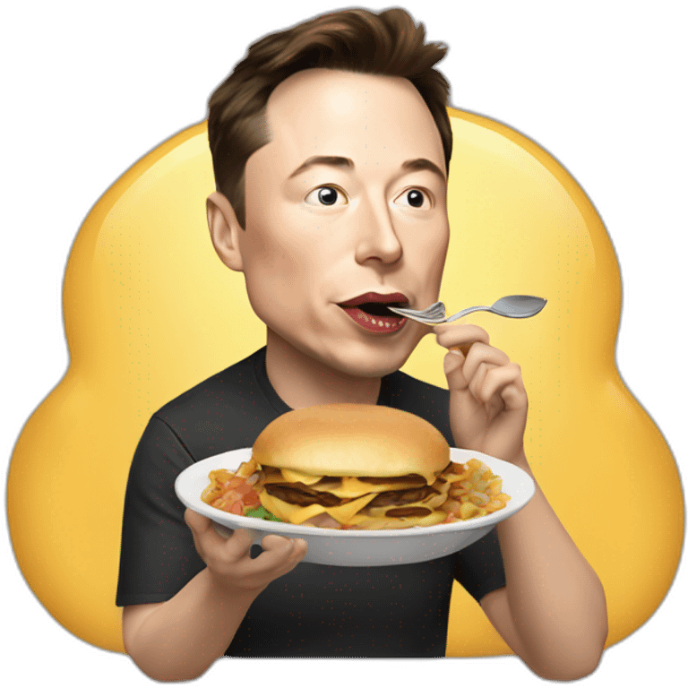 Elon musk Eating food  emoji