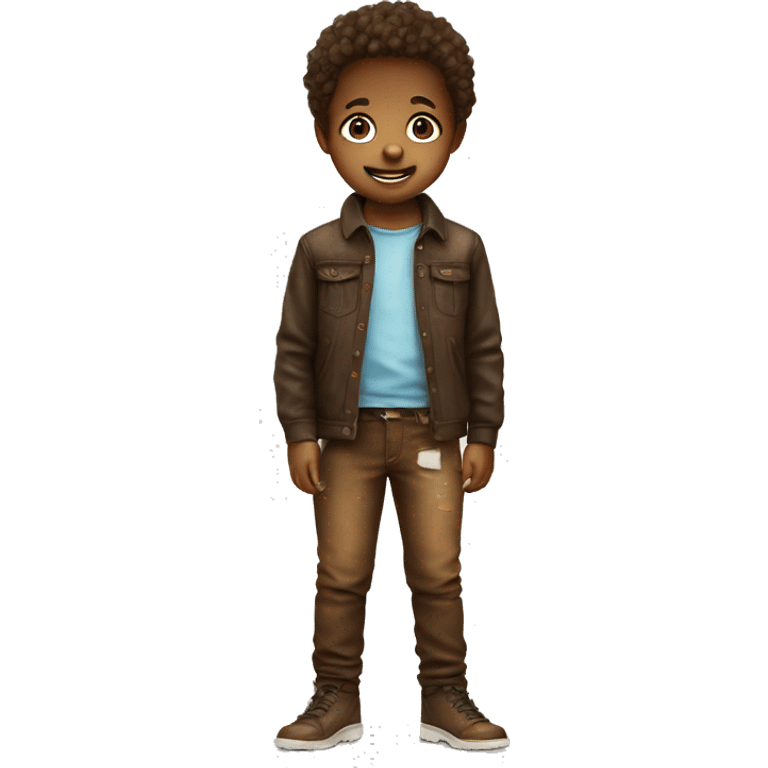 little kid with brown stain on pants emoji