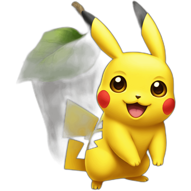 Pikachu on a tree emoji