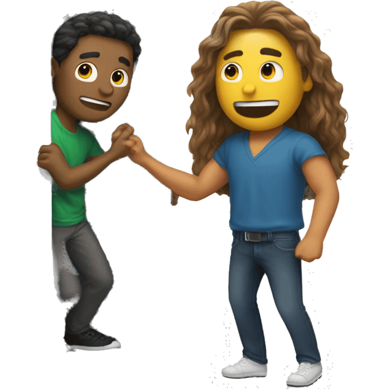 long haired man getting shoved in a locker emoji