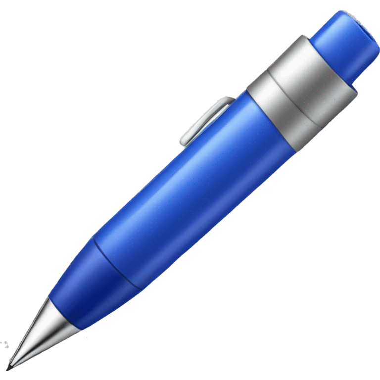 Blue spheric pen emoji