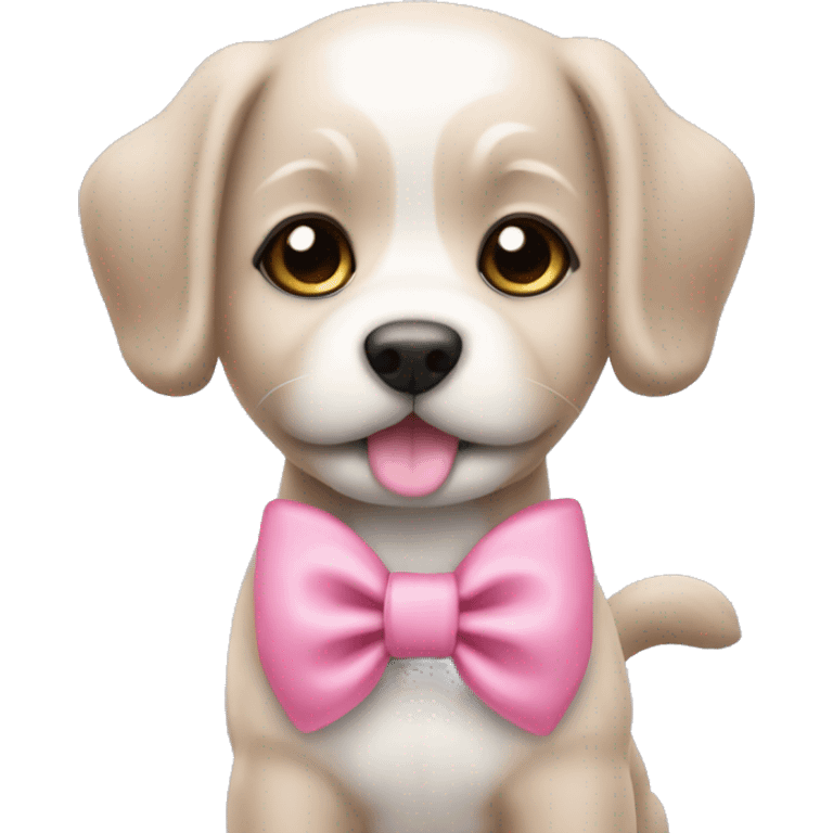 Shishon puppy pink bow  emoji