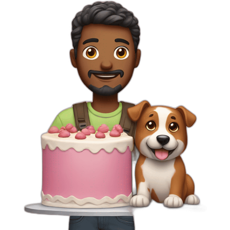 man with dog cake emoji