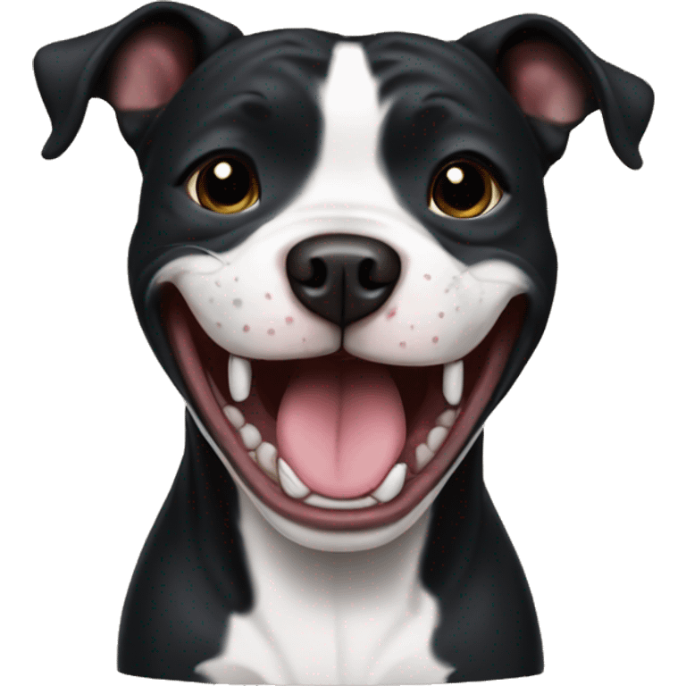 black staffordshire terrier laughing emoji