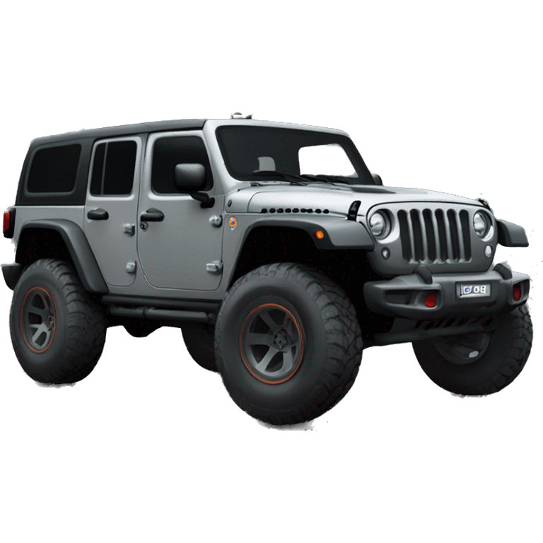 Jeep rubicon grey with a dragon  emoji