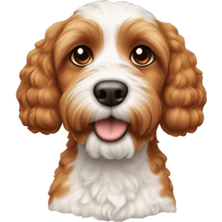 ginger cockapoo with white chest  emoji