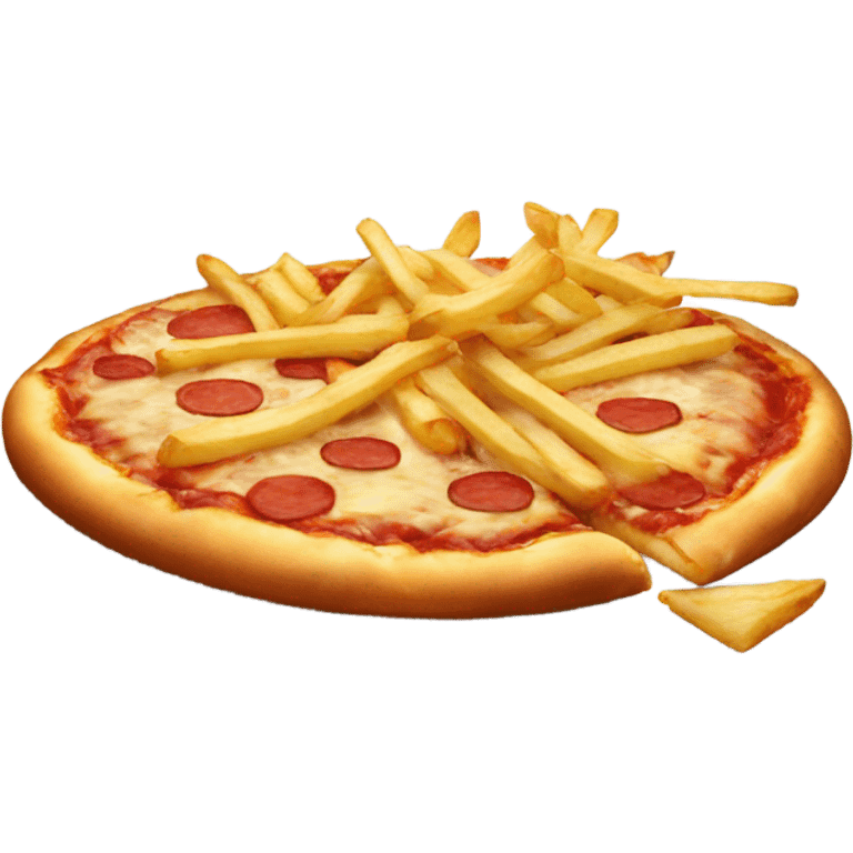 pizza topped with french fries emoji