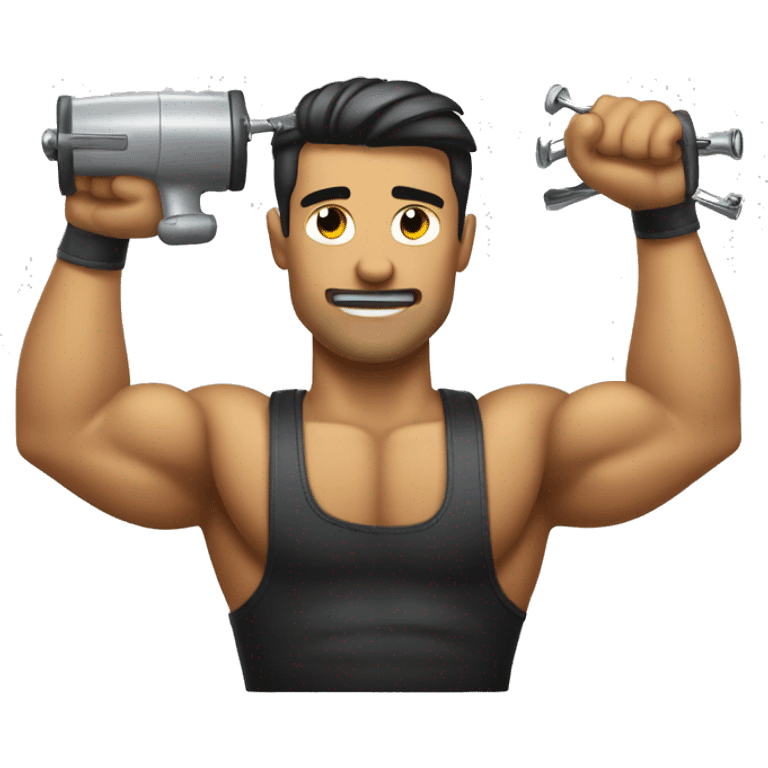 Flexed Bicep Emoji Holding Haircut Machine emoji