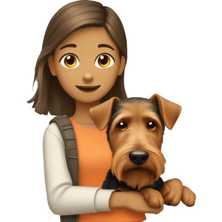 girl with welsh terrier emoji