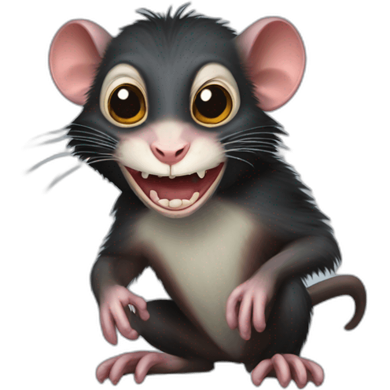 sumatran monkeyrat with vampire teeth emoji