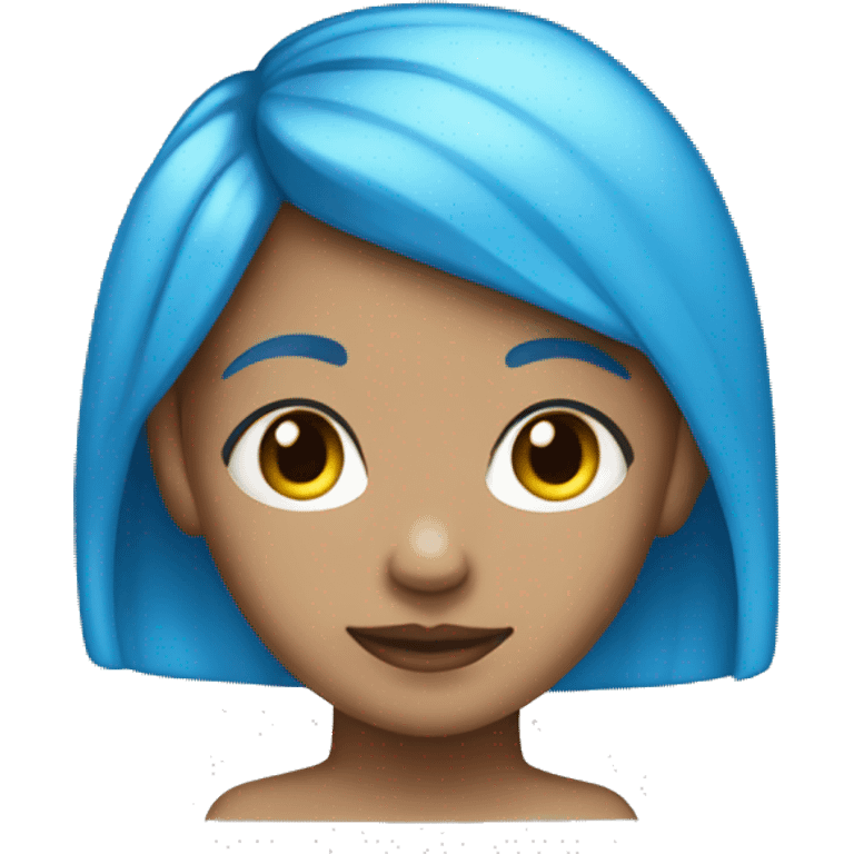 Light skin girl with blue hair emoji