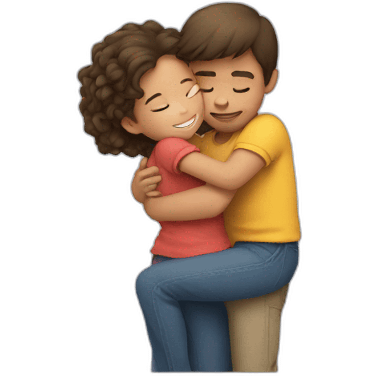 Girl hug brother emoji