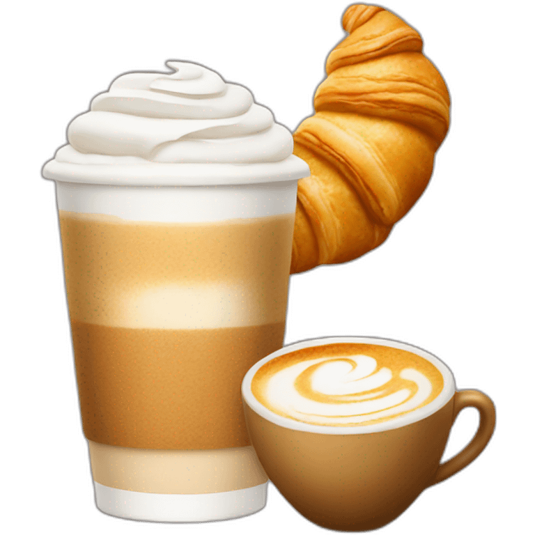 1 latte with 1 croissant emoji