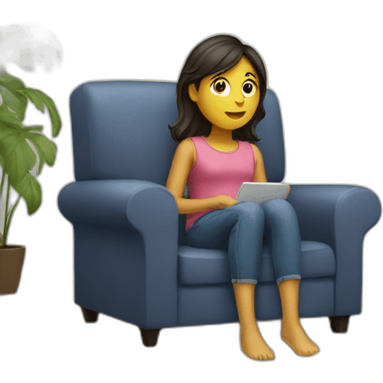 A girl watching TV emoji