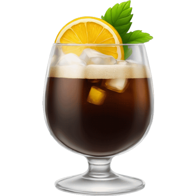 Vaso de fernet con coca y hielo emoji