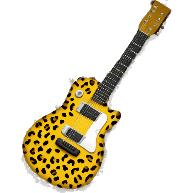 A Guitar with cheetah print pattern emoji