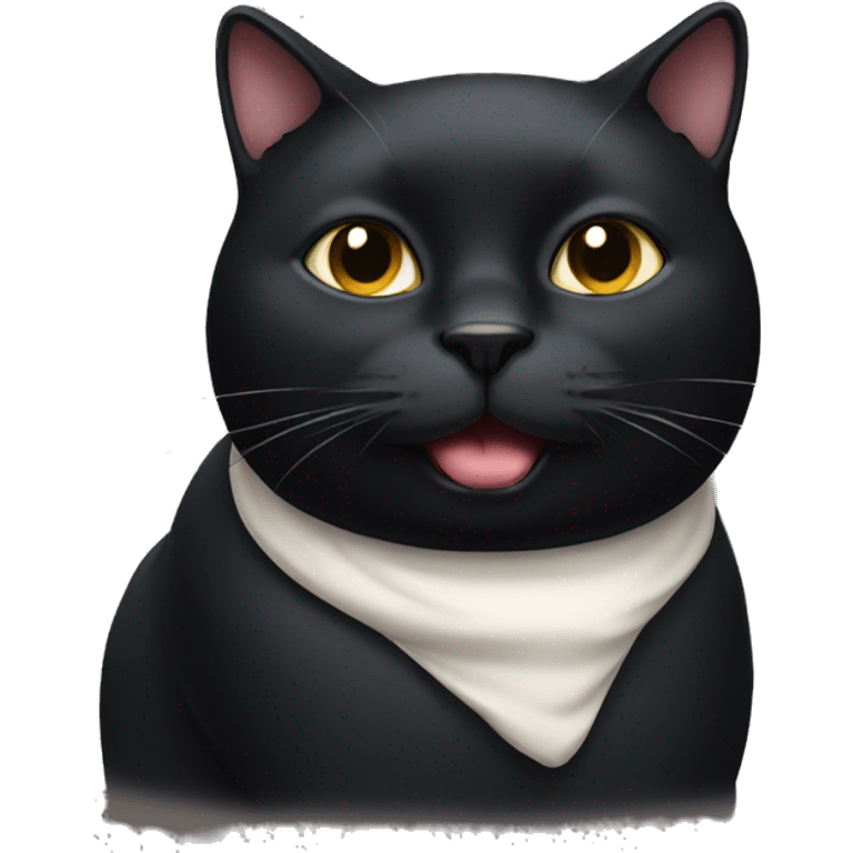 fat black cat emoji