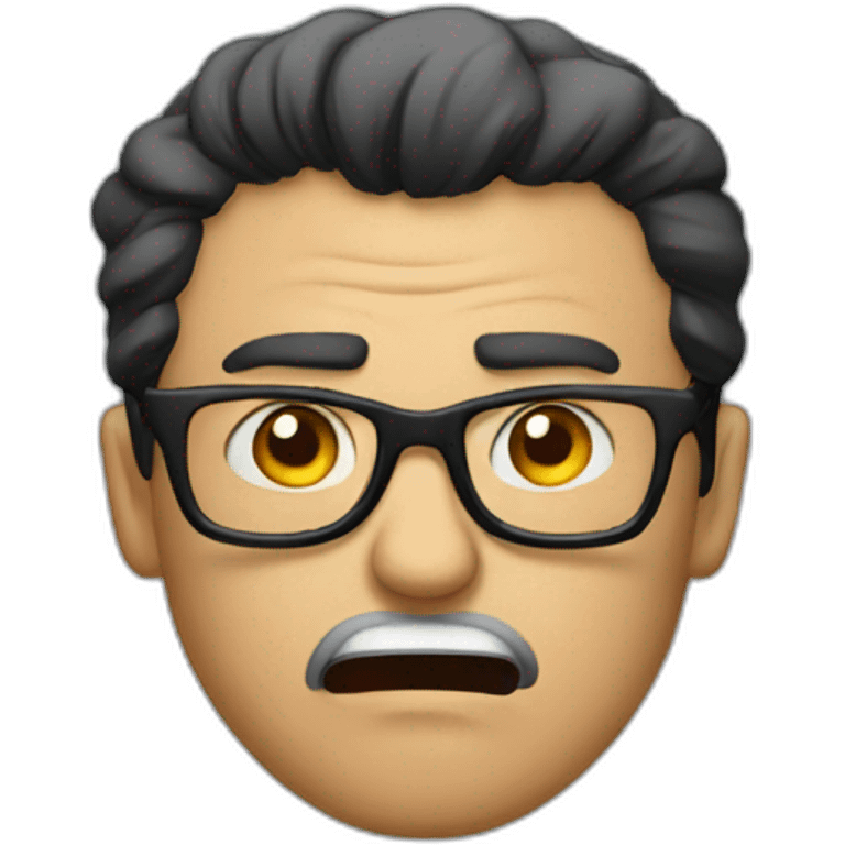 Angry men with black glasses emoji