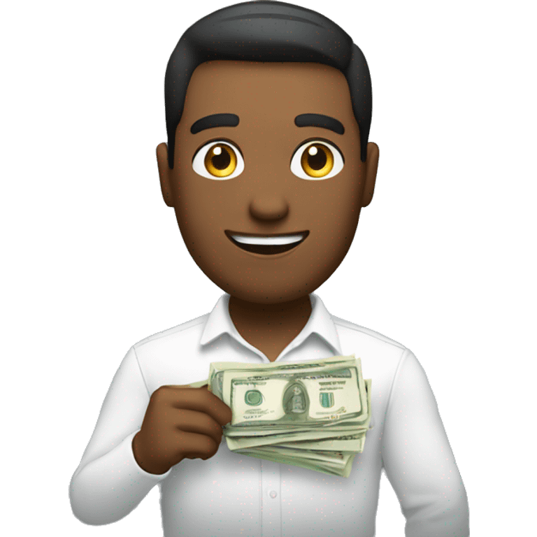 finance bro holding money white  emoji