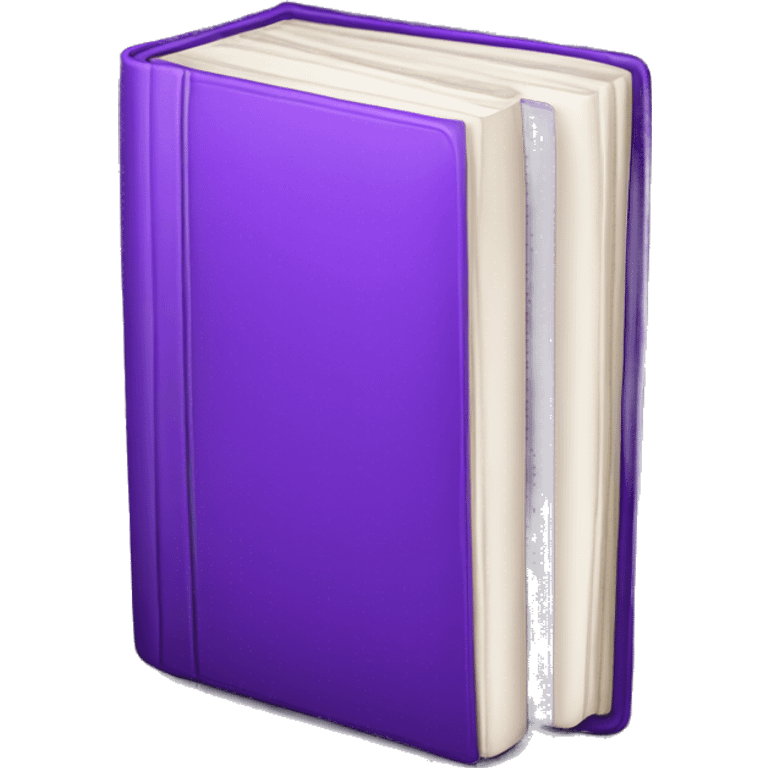 Closed book with purple cover, white pages, black spine (standing upright) emoji