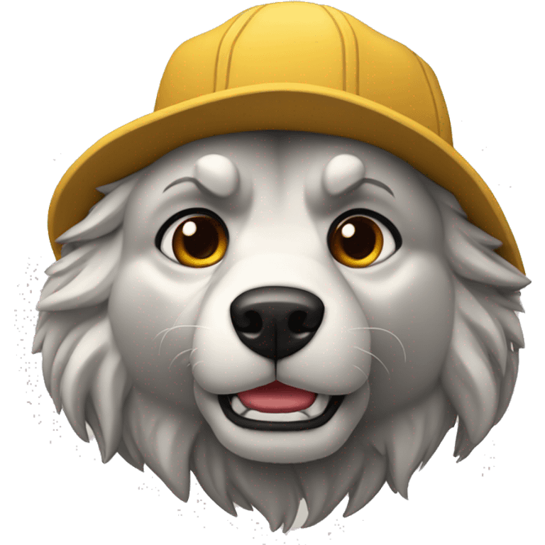 lobo con gorra sorprendido con las mano en la cara emoji