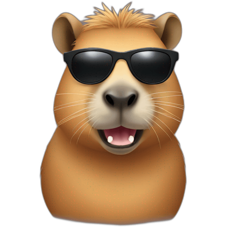 Capybara with black sun glasses emoji