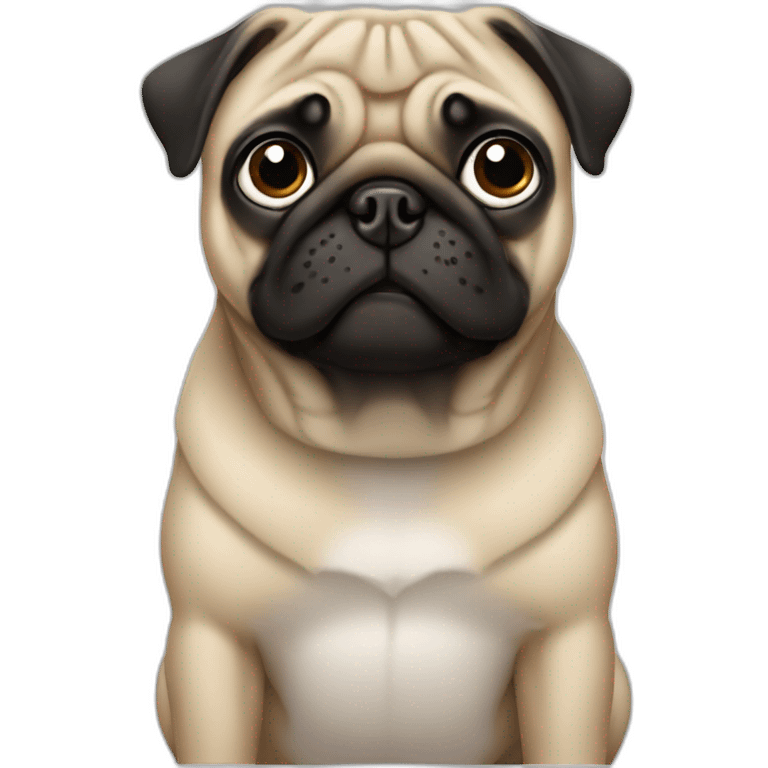 pug wearing a black t-shirt emoji